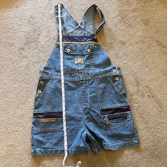 Vintage 90's B.U.M. Equipment Denim Overall Shorts - Picture 12 of 13